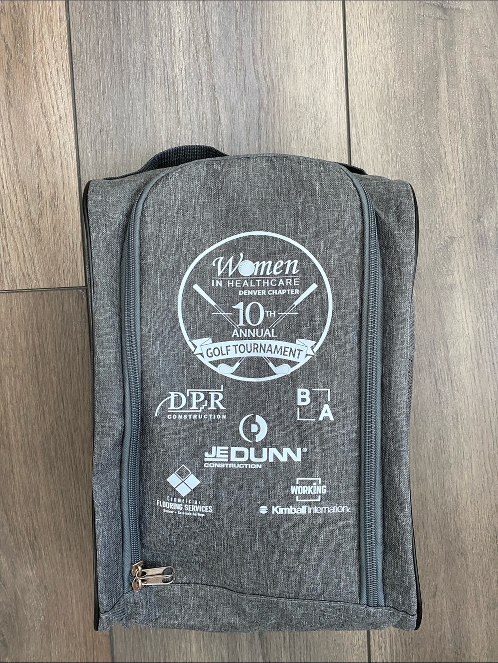 Gray Lunch Bag with White Event Logo